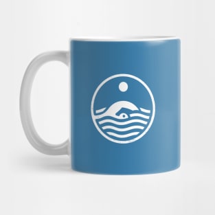 Outdoor freestyle swimming, stylized for nature & sports Mug